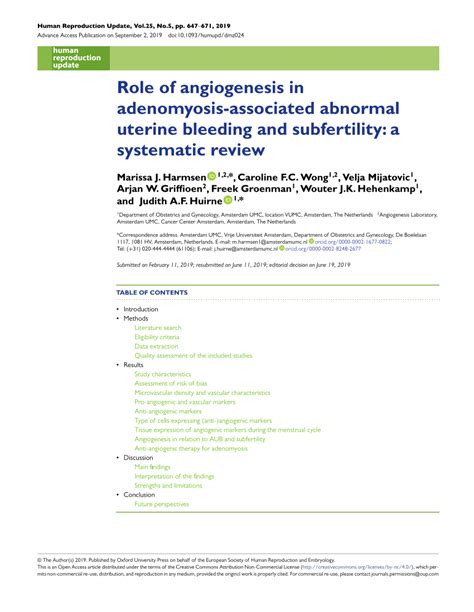 Adenomyosis a Systematic Review of Medical Treatment