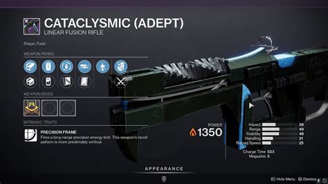 Adept weapons cost marginally more spoils but you multiply your chance of getting the perfect roll by 2. It's a great system. However, crafting raid weapons have pretty much made adepts obsolete for the hardcore base. Dungeons have some really desirable weapons and can be farmed.. 