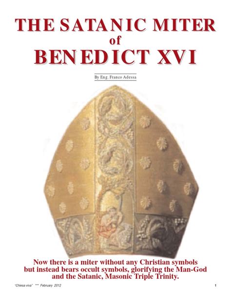 Adessa Franco The Satanic Miter of Benedict XVI