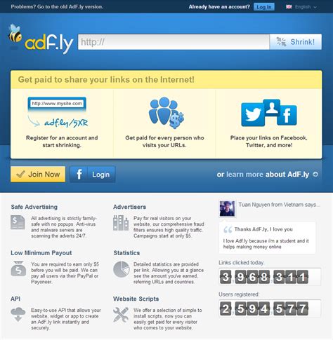 Adf ly. Each time when any of their visitors click on an Adfly link they will first view a full page advertisement for 5 seconds before being able to click a Skip Ad button and continue to their intended destination. AdF.ly shares this revenue with the Publisher of the link. Advertisers pay for visitors to their website or affiliate URL. 
