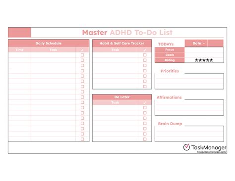 Adhd To-do List Template