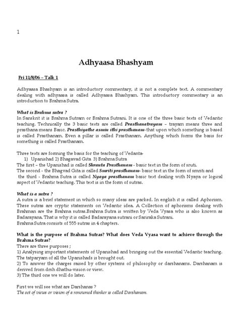 Adhyaasa bhashyam