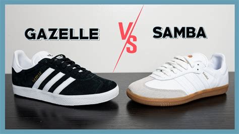 Adidas gazelle vs samba. Nov 25, 2010 ... Sambas are mostly made of leather with a "wingtip" made of suede. Also, sambas have a low profile sole. Keep in mind that Gazelles smell like ** ... 