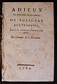 Adieux de madame la duchesse de polignac aux franc ʹais. - Textbook of spinal surgery 2 vols.