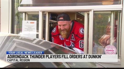 Adirondack Thunder fulfills orders at Dunkin'