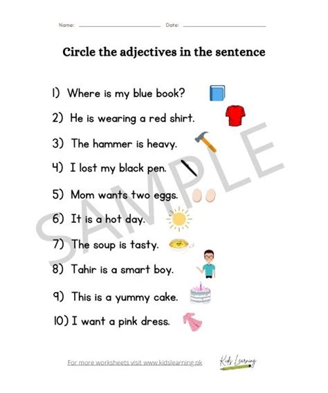 Adjectives Circleunderline