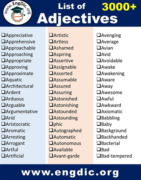 Adjectives Dw
