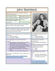 Adjectives to describe john steinbeck's literary works. three adjectives to describe john steinbeck's life 