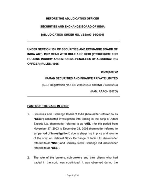 Adjudication Order in respect of Todi Securities Pvt Ltd