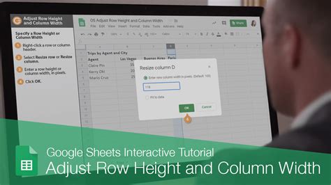 Adjust Row Height and Column Width CustomGuide
