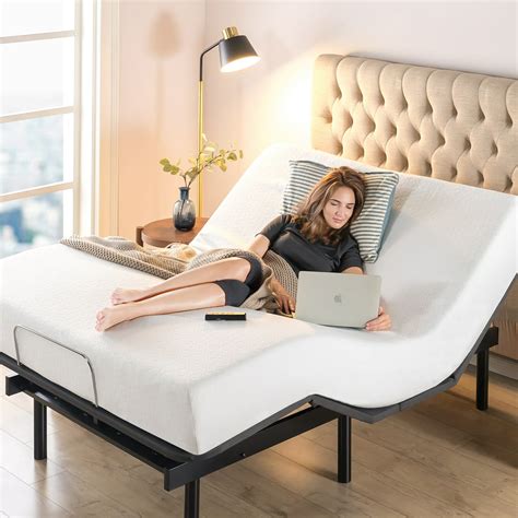 Adjustable base mattress. This adjustable base also provides practical features such as customizable height, letting you work with any mattress thickness. All you have to do is use the incremental legs to adjust your bed’s profile to 6,9, and even 12 inches. ... Like we said above, some bed skirts can fit on an adjustable base and mattress … 