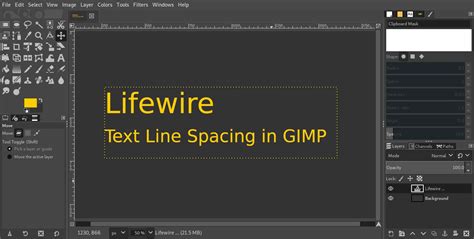 Adjusting Text Line Spacing in GIMP