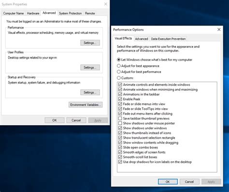Adjusting Visual Effects to Improve PC Speed