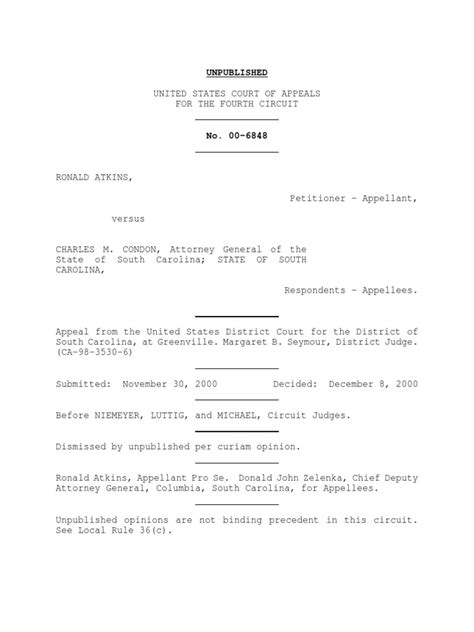 Adkins v NC Attorney General 4th Cir 2000