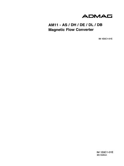 Admag Am11 Magmeter User Manual