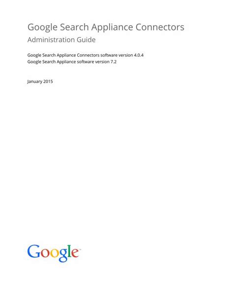 Administration Guide for Google Connectors