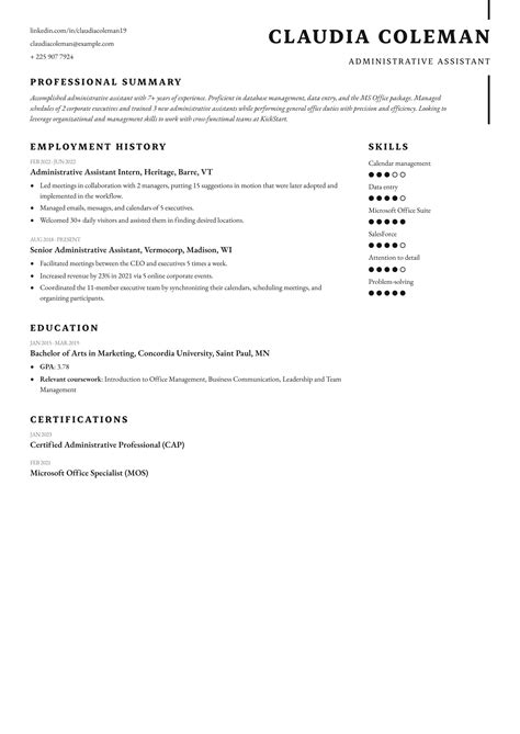 Administrative Assistant Resume Example Write Yours Today