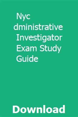 Administrative investigator exam study guide nyc. - Les etats-unis, le self-government et le césarisme.