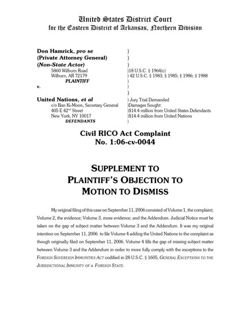 Administrators Supplemental Motion to Dismiss