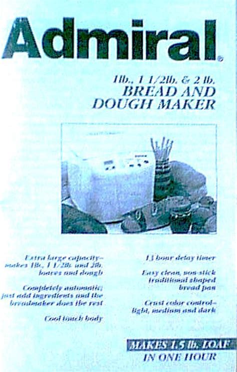 Admiral breadmaker parts vbm300a manuelle rezepte. - Mercury m2 jet drive 240 manual.