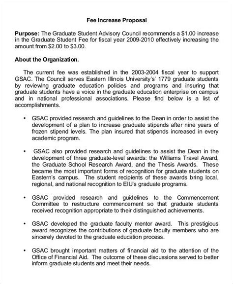 Admissions Fee Increase Proposal