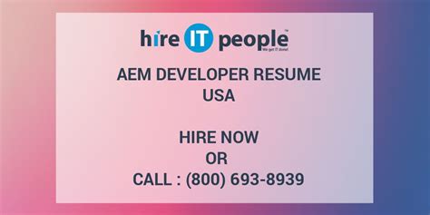 Adobe Aem Senior UI Developer Resume - Hire IT People