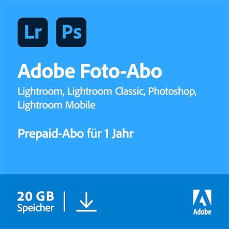 Adobe Creative Cloud Foto-Abo mit 20GB: Photoshop und Lightroom …