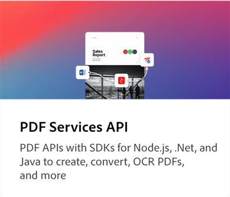 Adobe PDF Services PDF Tools APIs Adobe.