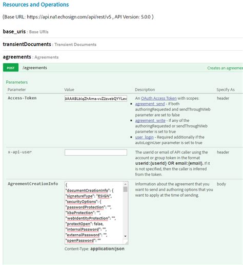 Adobe Sign (echo sign) API sending document using C#