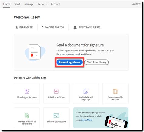 Unlike DocuSign and Adobe Sign, you can create a free account and start using it immediately. Your free account will integrate with Google Drive, Dropbox, OneDrive, and Box, giving you free access to notifications and reminders. You can use the free account to send up to three signature requests per month. Need more signature requests?. 