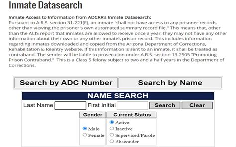 Adoc inmate search.  Access real inmate records in the state of Arizona.  Addition...