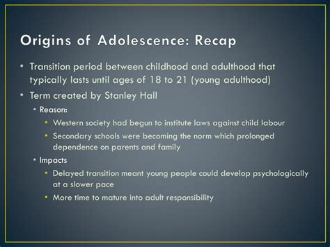 Adolescence Recap