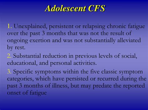 Adolescent With CFS