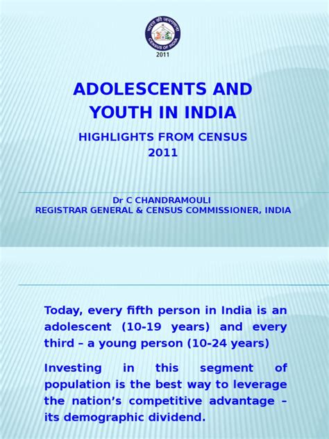 Adolescents and Youth in India Highlights from Census 2011 pptx