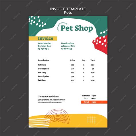 Adopt a pet invoice template Free PSD File