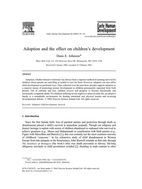 Adoption Effect on Childs Development