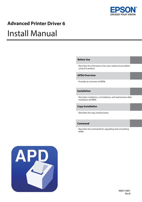 Adp printer drivers.  This describes APD6 installation, TM printer registr...