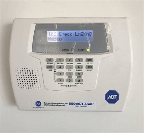 Adt 103 check lngrng radio. The ADT Ademco Lynx Security System Message Center allows you to record, play and delete messages. The maximum message duration is 85 seconds. NOTES: The Record/playback functions can only be performed from the master keypad. It cannot be performed from any other wireless keypad. 