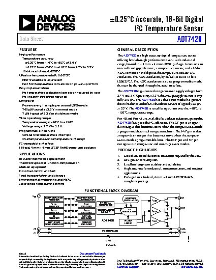 Adt temperature sensor.  The ADT7420 is a high accuracy digital temperature sensor...