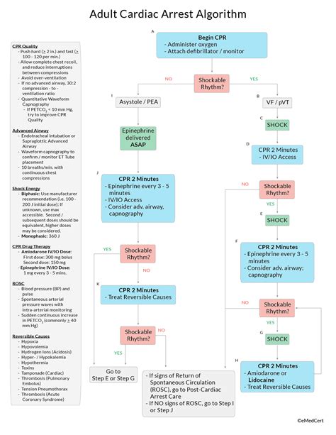 Adult ACLS Cardiac Arrest Algorithm AHA 2020 CPR GrepMed