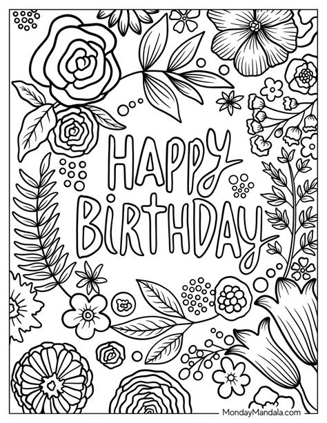 Adult Birthday Coloring Pages