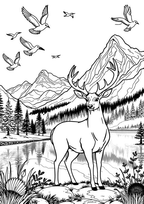 Adult Coloring Pages Deer