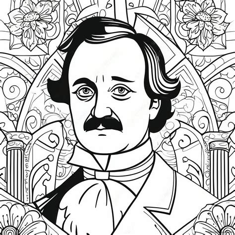 Adult Coloring Pages Edgar Allen Poe Workberdubeat Coloring