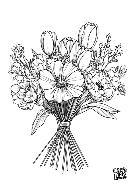 Adult Coloring Pages Flowers