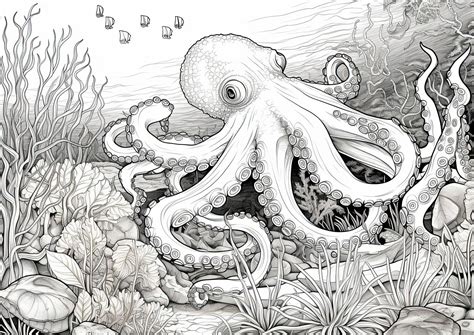 Adult Coloring Pages Octopus