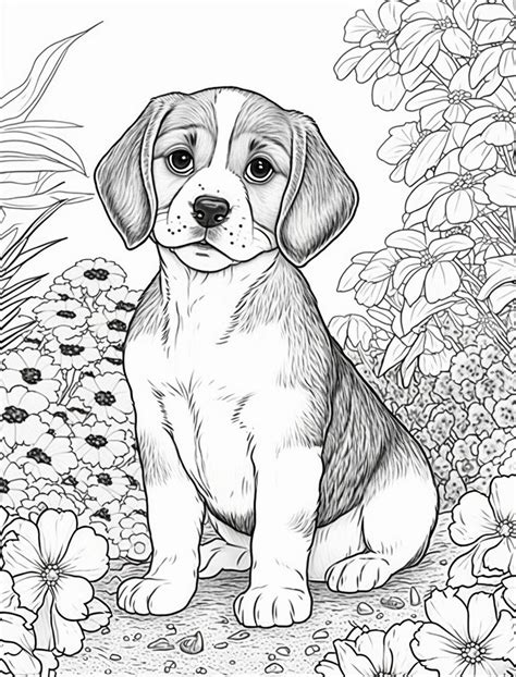 Adult Coloring Pages Puppies
