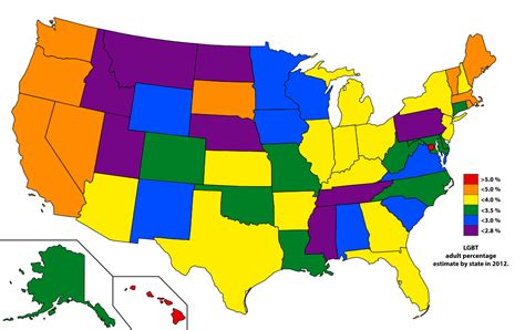 Adult LGBTQ population by state