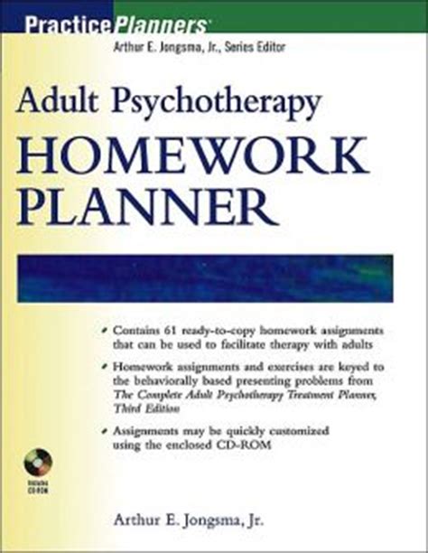 Download Adult Psychotherapy Homework Planner By Arthur E Jongsma Jr