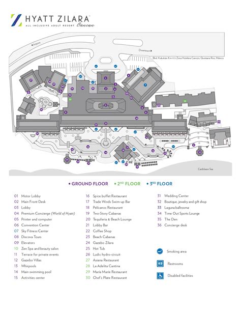 Adults Only All Inclusive Cancun Resort Map - Hyatt Hotels