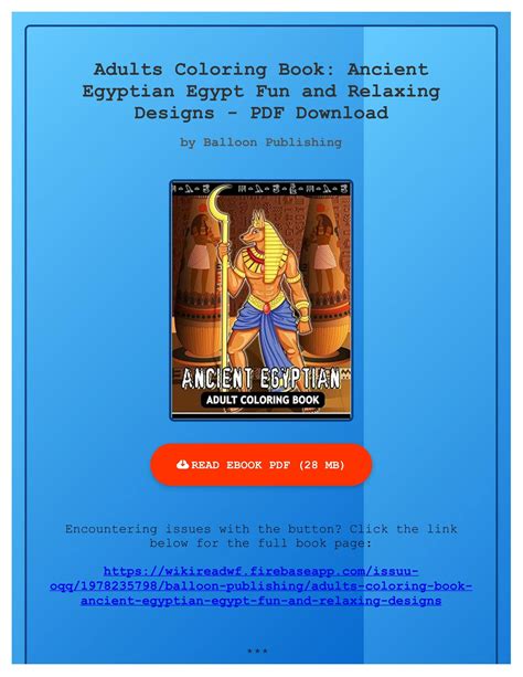 Read Adults Coloring Book Ancient Egyptian Egypt Fun And Relaxing Designs By Balloon Publishing